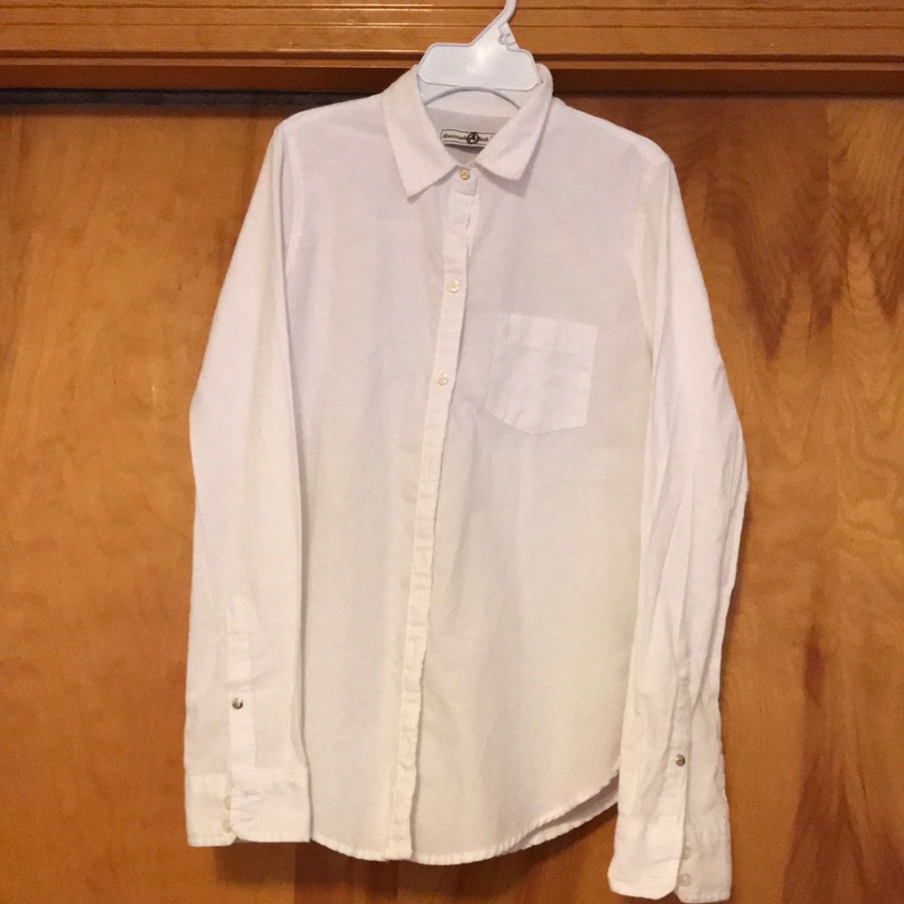 White button down long sleeve shirt